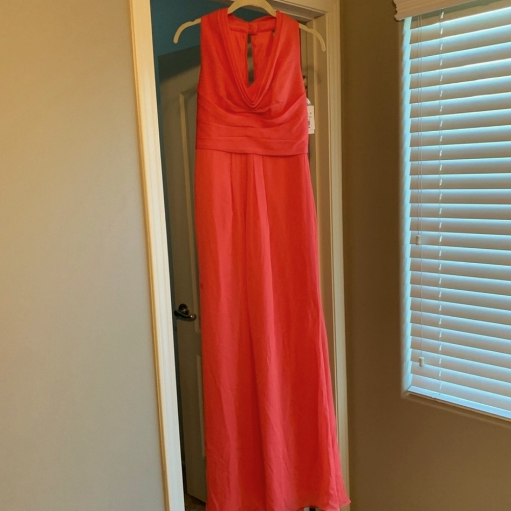NWT Guava Chiffon Formal Dress by David' Bridal